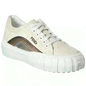 FENDI FF Canvas platform Sneakers